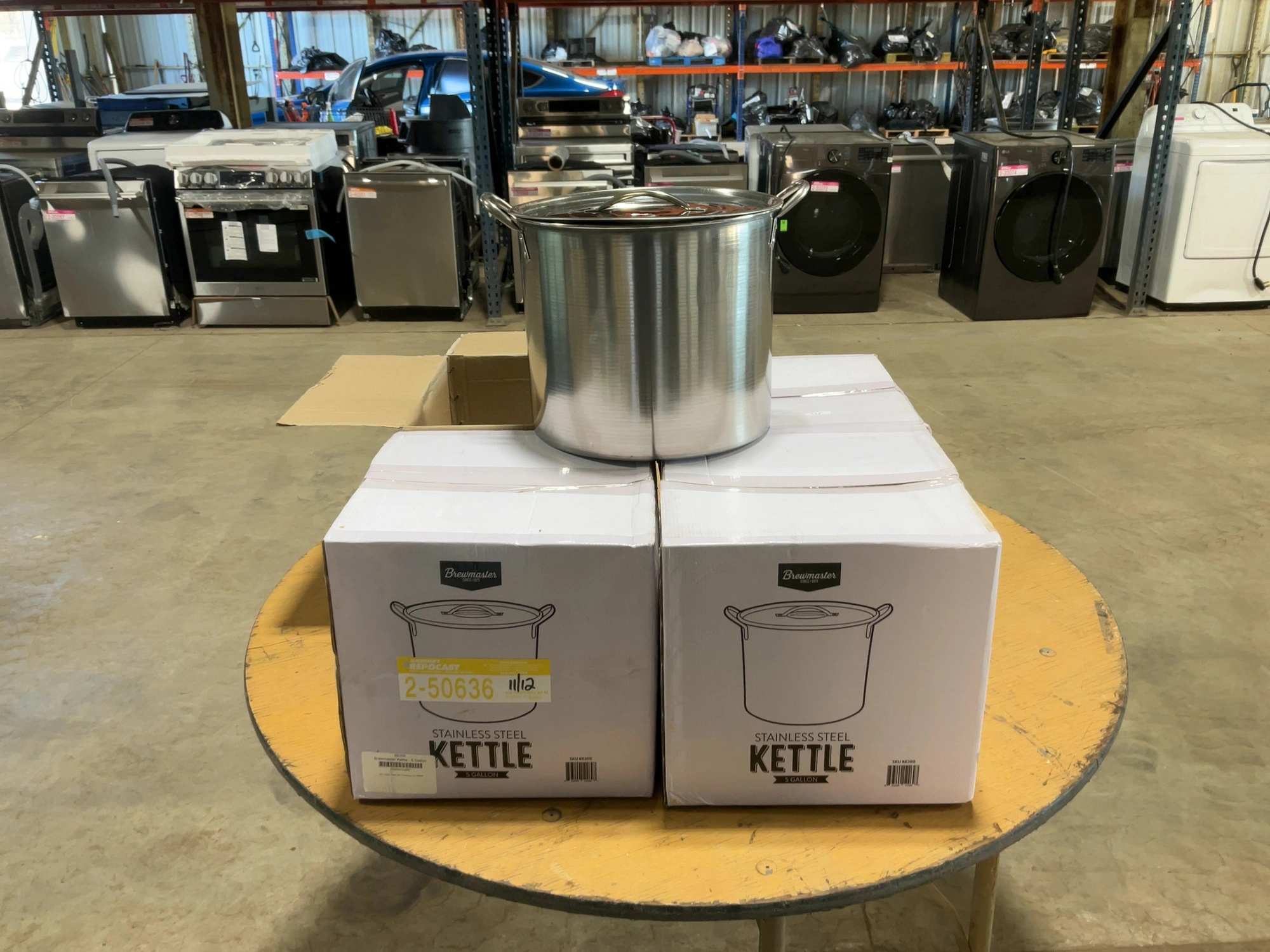 Used LOT OF (4) BREWMASTER 5 GALLON STAINLESS STEEL BREW KETTLES Brewing Equipment Michigan US | Miedema Asset Management Group #1580070