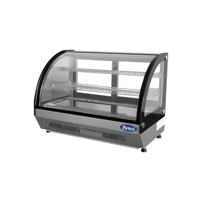 New | in-Stock Atosa New Atosa CRDC-46 Countertop Refrigerated Display Curved, 4.6 Cu Ft Display Refrigerators Illinois US | Falcon Restaurant Supply #1375259