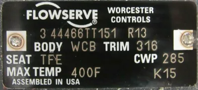NEW FLOWSERVE 3-44466TT151-R13 VALVE D30295 344466TT151R13