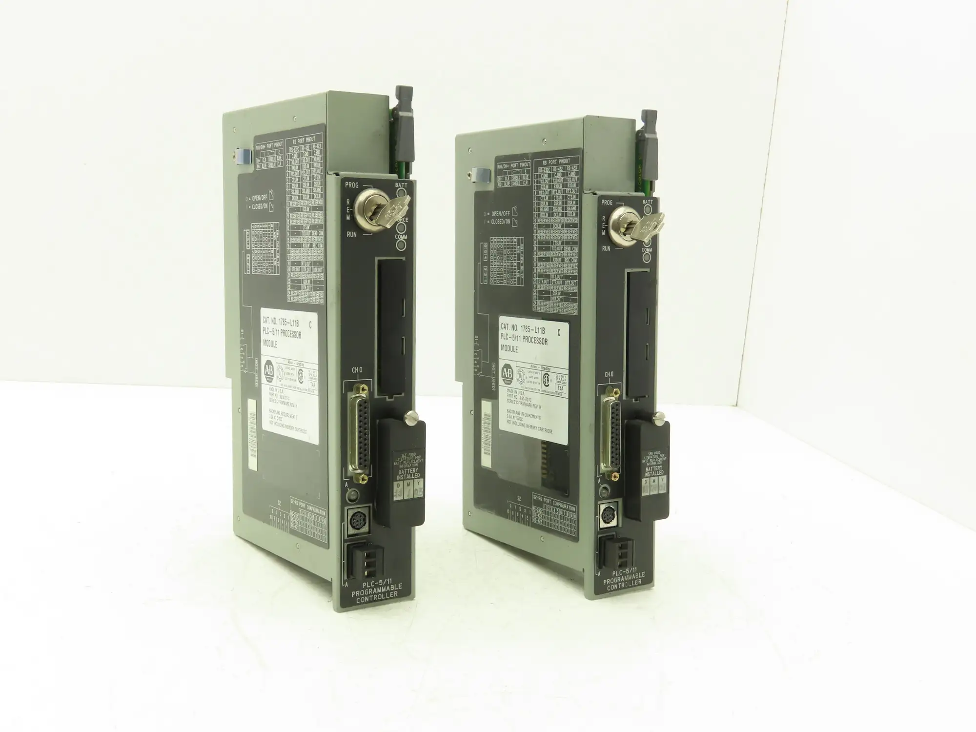 Allen Bradley 1785-L11B PLC-5/11 Processor CPU Module With Key Lot of 2