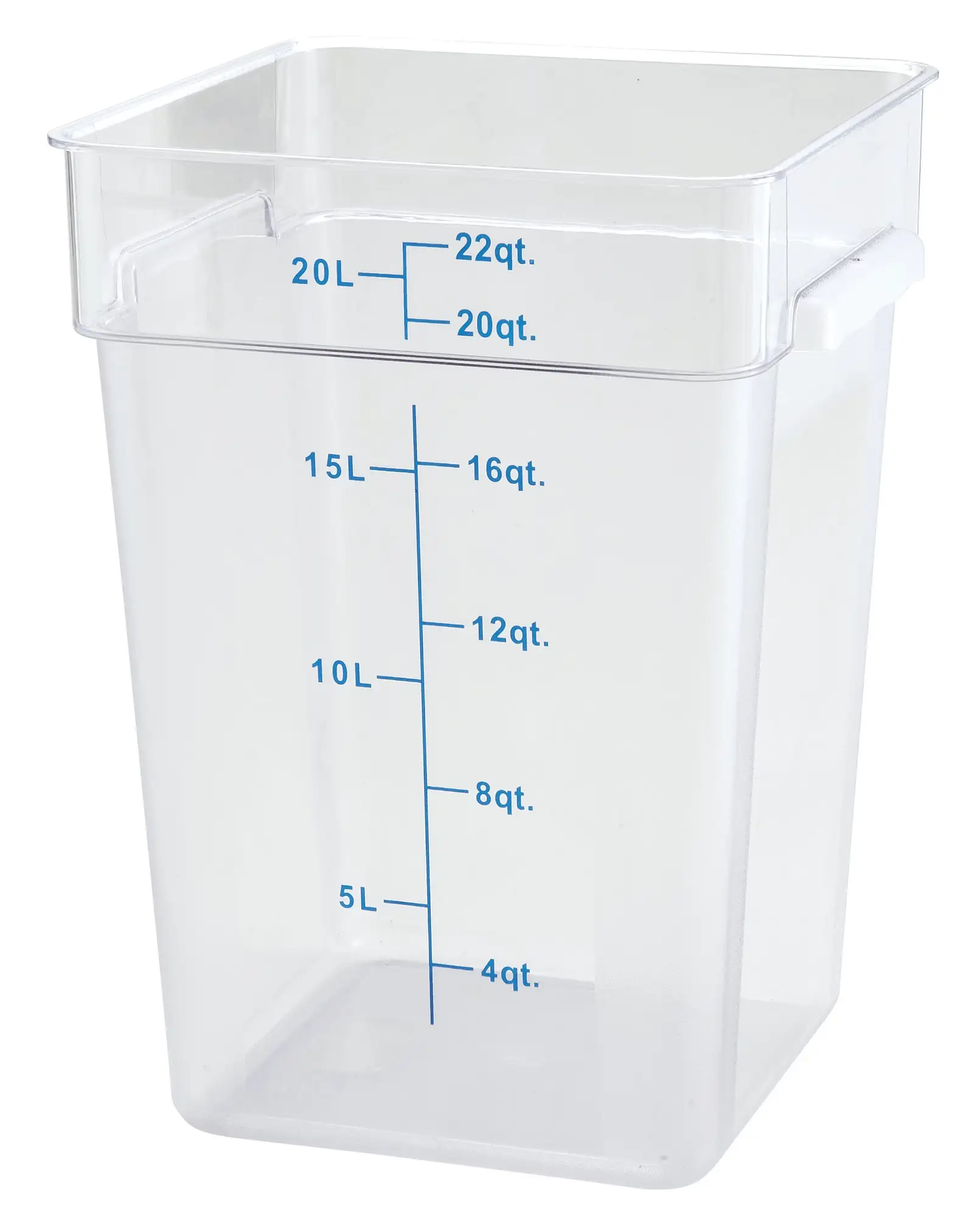 22qt Square Storage Container, Clear, PC (6 Each)