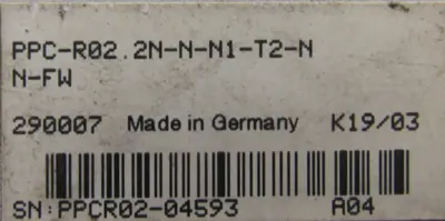 USED REXROTH PPC-R02.2N-N-N1-T2-NN-FW CONTROLLER FWA-PPCR0*-GP*-09VRS-MS-T2XXXX