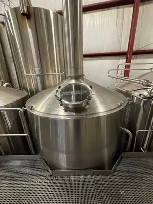 USED 2015 SPECIFIC MECHANICAL STEAM FIRED 40 BBL 3-VESSEL BREWHOUSE