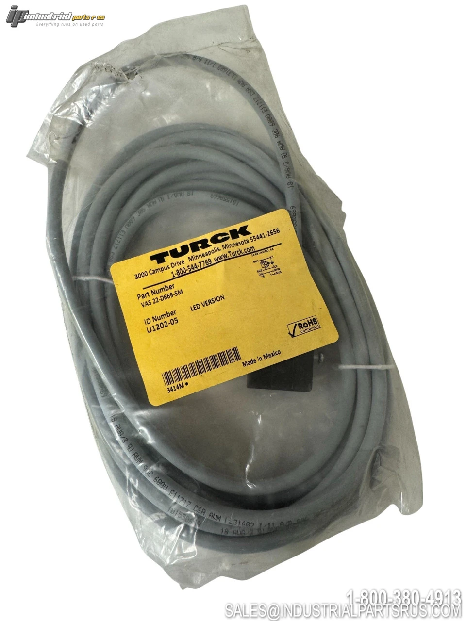New | in-Stock TURCK VAS 22-D669-5M Cable & Wire Kentucky US | Industrial Parts R Us Inc. #1288023