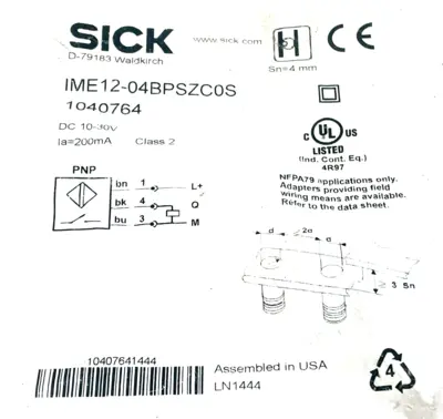 NEW LOT OF 2 SICK IME12-04BPSZC0S PROXIMITY SENSOR 1040764