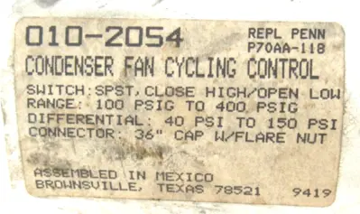 NEW RANCO 010-2054 FAN CYCLING CONTROL 0102054