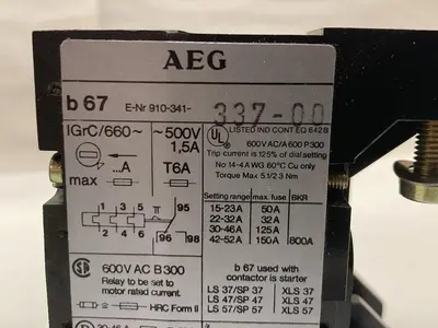 New | in-Stock AEG B 67 910-341-337-00 Miscellaneous Equipment (Electrical & Power) Ohio US | Surplus Asset Holdings #1236702