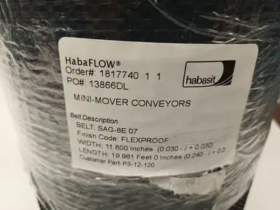 New | in-Stock Habasit Habaflow Mini-Mover Conveyor Belt 11.8" x 19.61' Conveyor Parts Michigan US | Maverick Industrial Sales #1398047