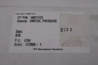 NEW IN BOX  ITT NEO DYN 100P11C3 ADJUSTABLE PRESSURE SWITCH STOCK G132