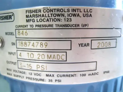 Used Fisher Type 846 Sensors New Hampshire US | Bitter End Trading #1452768