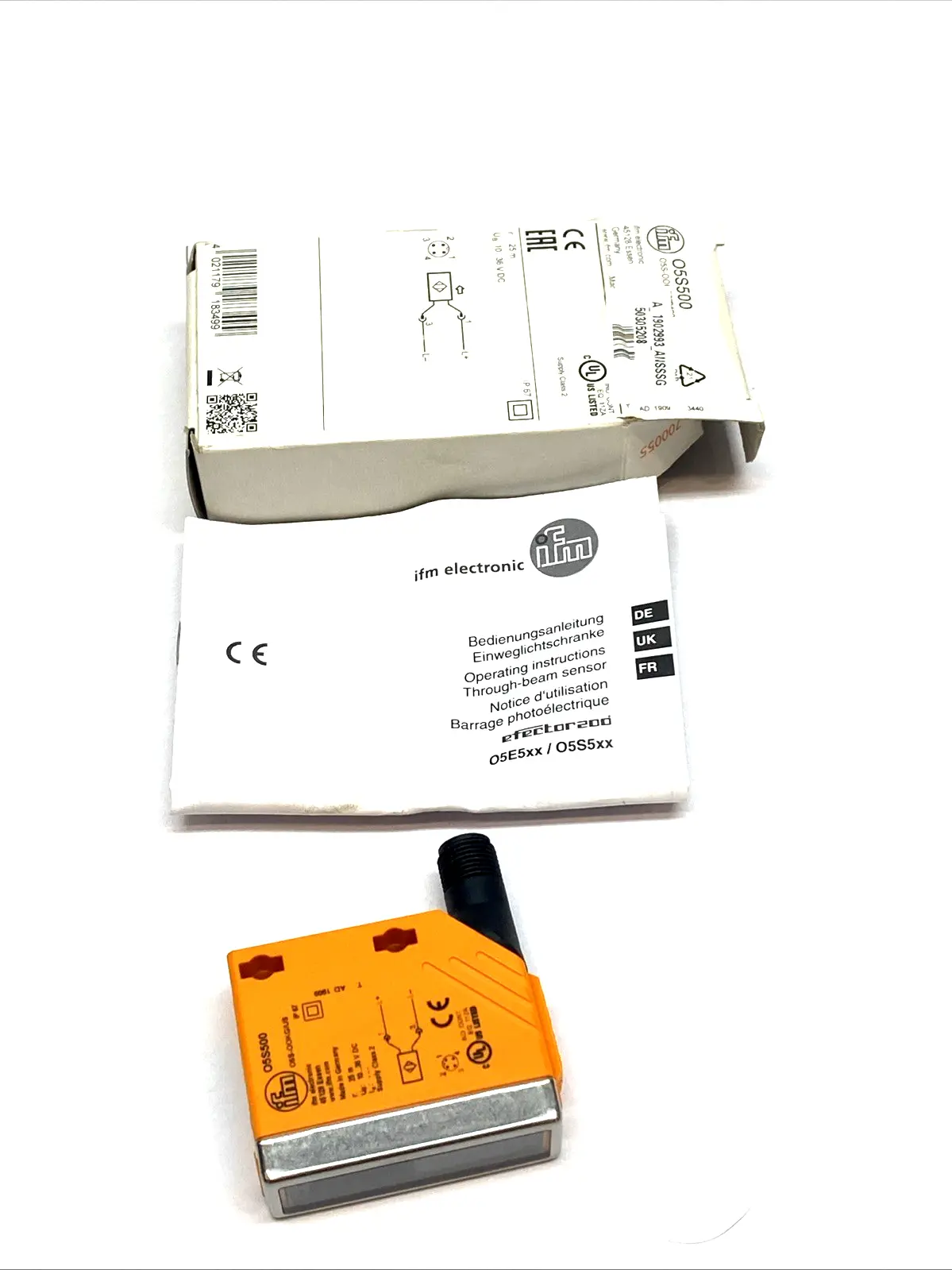 USED IFM THROUGH-BEAM PHOTOELECTRIC TRANSMITTER 25M RED LED M12