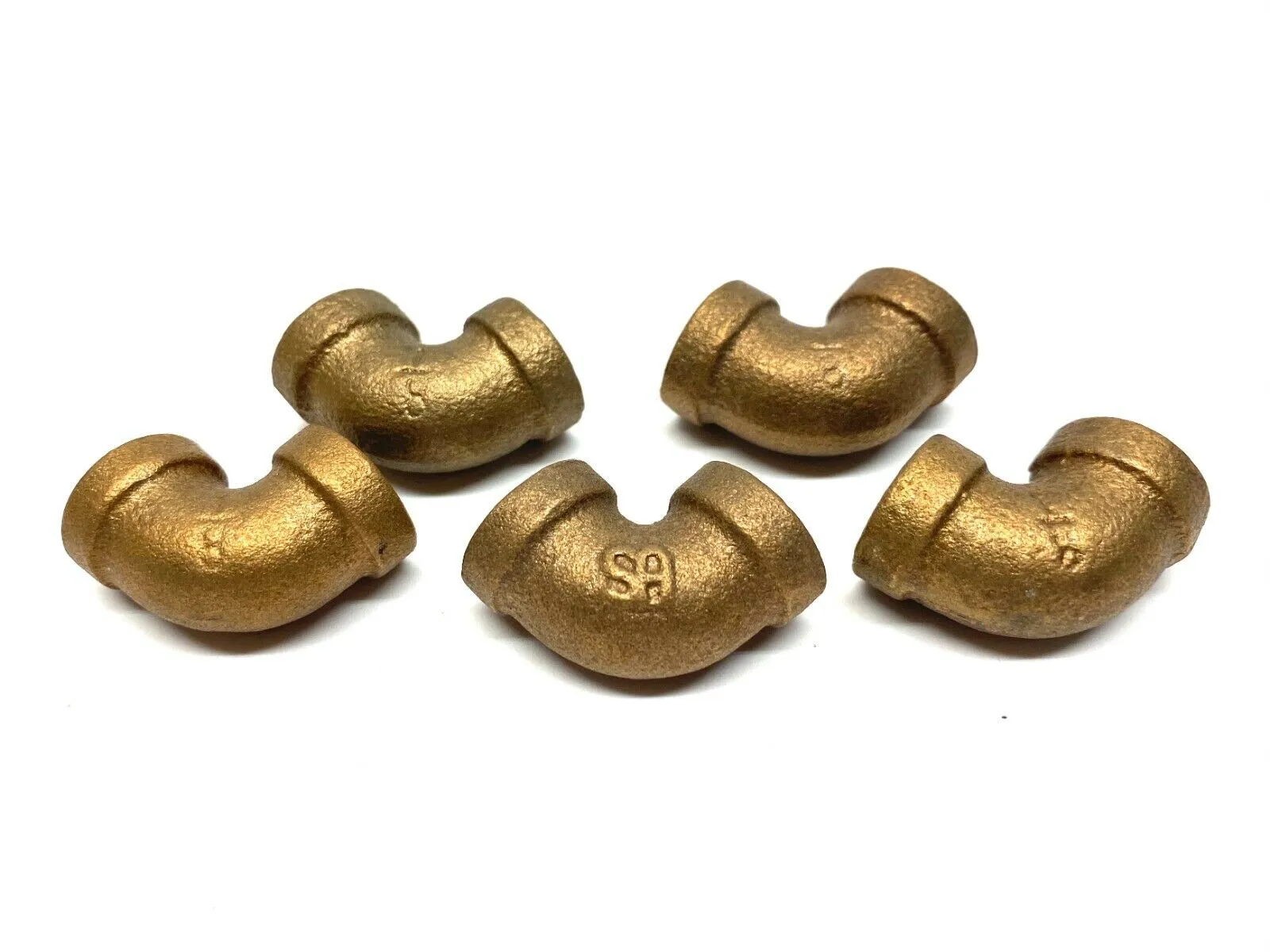 Pipe Elbow 90 Degree Threaded 125 lbs Rough Brass 1/8" LOT OF 5 - New Other