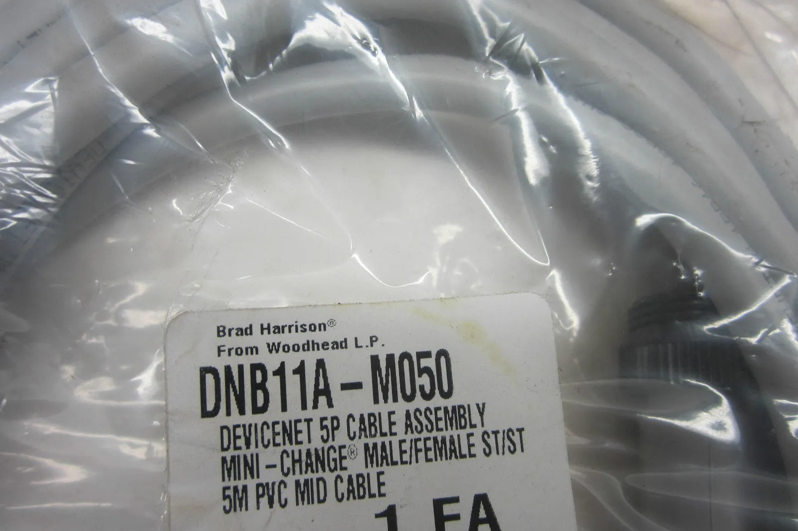 NEW BRAD HARRISON DNB11A-M050 CABLE ASSEMBLY DNB11AM050