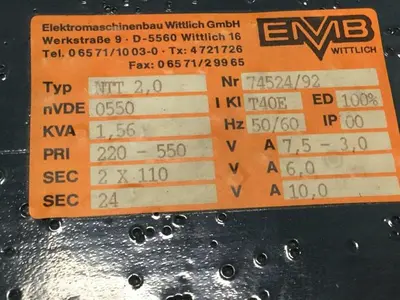 USED EMB WITTLICH NTT2.0