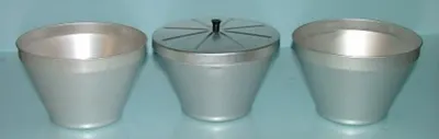 QTY. 3. ALUMINUM CONTAINERS 8 1/2" WIDE 6" INCH DE...