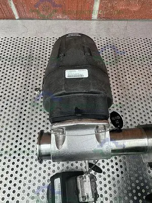 USED 5 ITT PURE-FLO STAINLESS STEEL DIAPHRAGM VALVES W/ 2" TO 1/2" SANITARY FITTING
