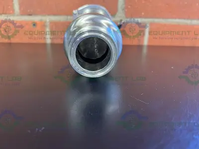 USED GLACIER TANKS STAINLESS STEEL INLINE FILTER HOUSING W/ 1.5" SANITARY FITTING