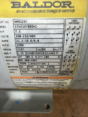 NEW Baldor HM9129T