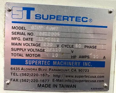 USED 2012 SUPERTEC G20P-50CNC