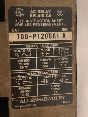 USED ALLEN-BRADLEY 700-P1200A1