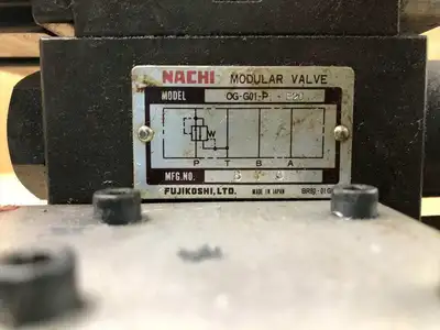 NACHI OG-G01-P-E20 Modular Valve Manifold w/ SS-G01-A3X-R-C115 Solenoids
