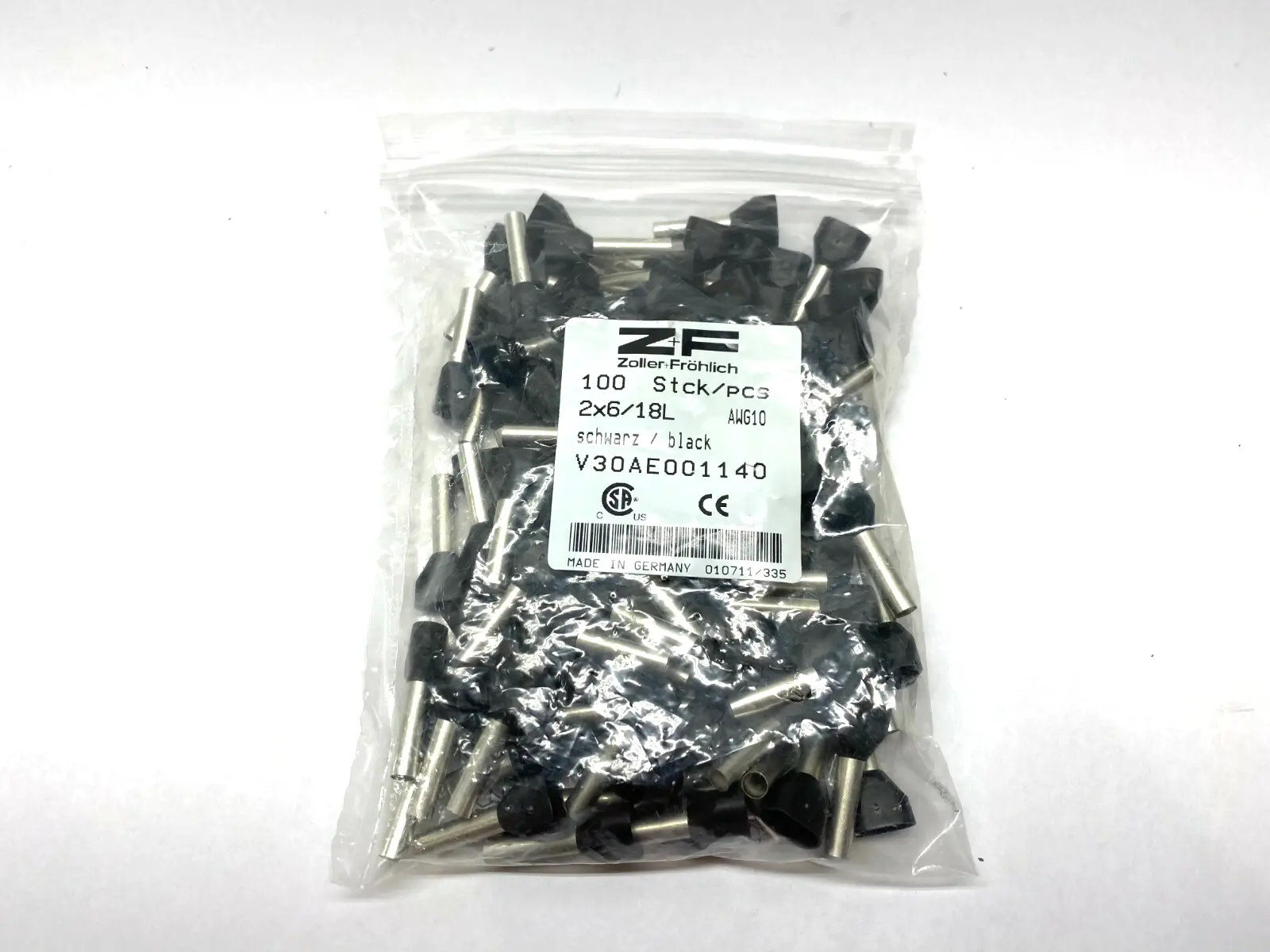 NEW ZOLLER & FROHLICH GOGAPIN TWIN WIRE END SLEEVE