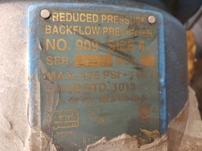 Backflow 253910 Preventer 6 Inch