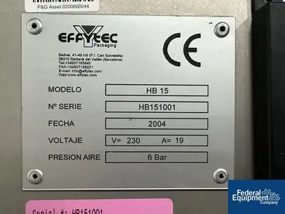 USED Effytec Effytec HB 15 Form Fill Pouch Machine