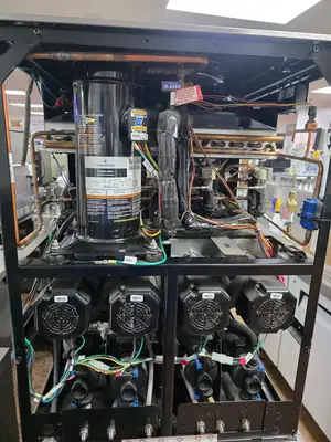 Used FBD MFG Used 26" FBD 774 Four Barrel Frozen Carbonated Beverage Dispenser 230V As Is Slushie Machines Illinois US | Falcon Restaurant Supply #1375159