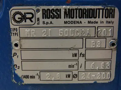 Rossi MR 2i 50 UC2A Inline Gearbox 6.5:1 Reducer 2.8kw 215rpm IEC 90 Frame