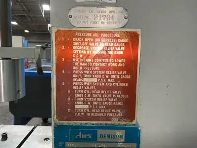 Used ABEX DENISON MULTIPRESS IP65L 6364FS1 959470 Single Station Punches Ohio US | HGR 24 #1572347