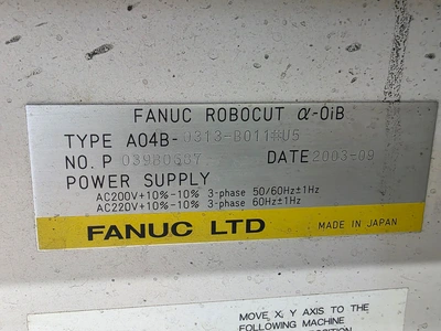 2003 FANUC Alpha 0iB/AWF Wire EDM | Liberty Machine Works LLC (7)