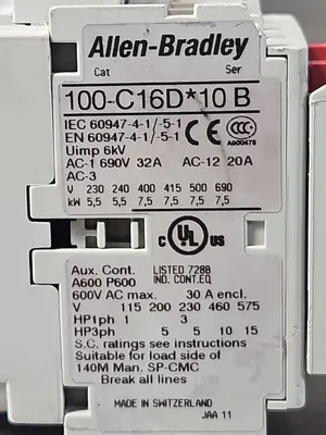 Allen Bradley 100S-C16DJ14C Series B Safety Contactor Assy loc4C4