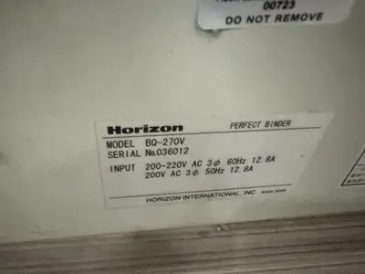 Used HORIZON BQ-270V ON DEMAND BINDER Perfect Binders Illinois US | Capital Equipment Solutions #1292268