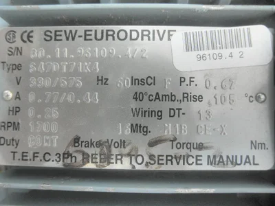 USED EURODRIVE S47DT71C4