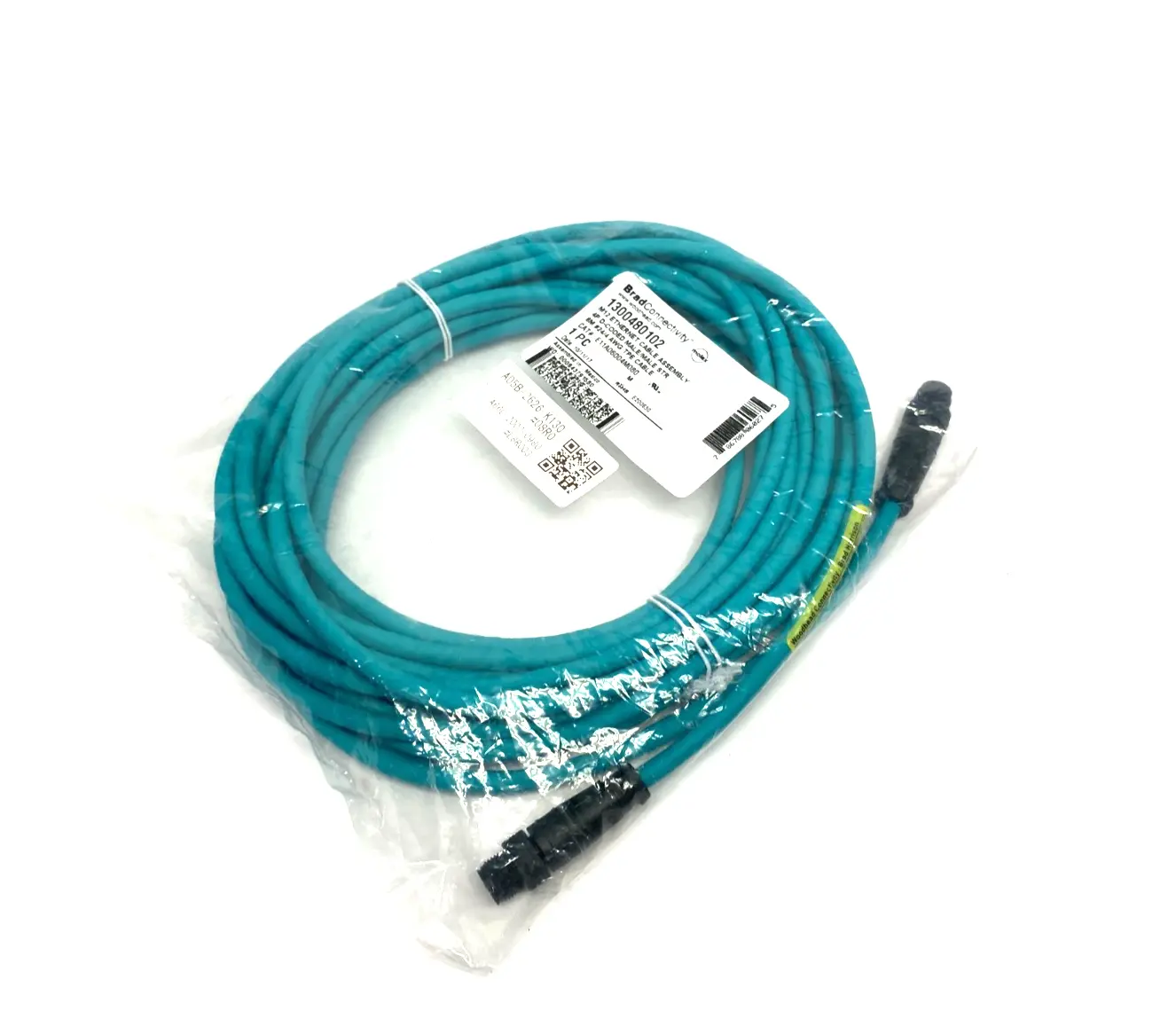 NEW BRAD WOODHEAD MOLEX ETHERNET CABLE M12 4P D-CODED E11A06004M080