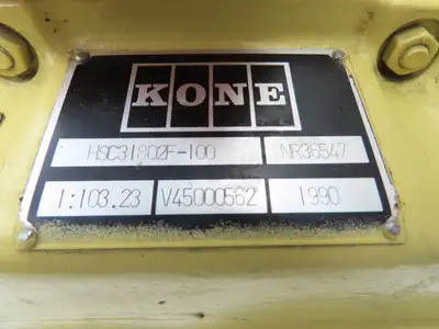 Kone Cranes HSC31802F-100 Gear Reducer 103.23:1 Gearbox 90mm Hollow Shaft