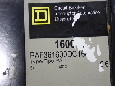 Used SQUARE D PAF361600DC1680 Circuit Breakers Ohio US | HGR 24 #1150542