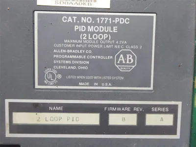 Allen Bradley 1771-PDC/A PLC-5 2 Loop PID Module F/W Rev. B Used