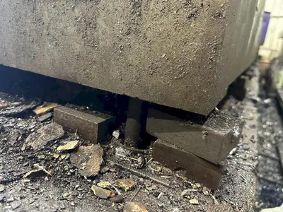 12' X 12' X 14" STEEL T-SLOTTED FLOOR PLATE: STOCK #23497