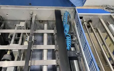 USED 2007 MBO PAPER FOLDER W/ UW UNWINDER, PANEL SHEETER SVC 520C, AND VERTICAL STACKING SVC 520S