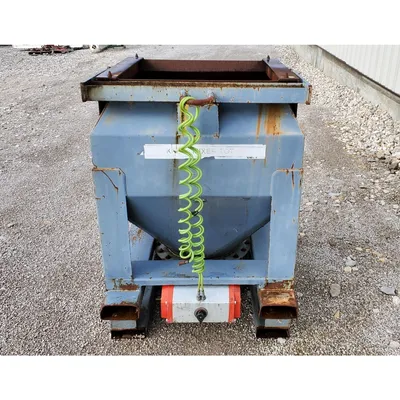 Used Tote Bin With Bray Butterfly Valve - 32 Cu/ft