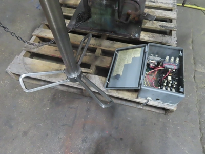 used 10 hp Schold Bow-tie Mixer, air over oil lift, variable speed