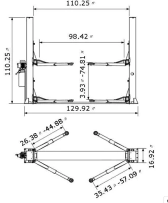 AGT Two post Base plater Auto lift