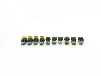 Fuji Electric Pushbutton Black & Green Flush Yellow Mushroom Momentary Lot of 10