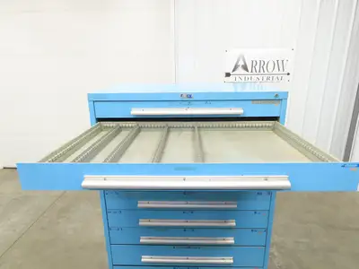 Nu-Era Modular Tool Storage Cabinet 10 Drawer 45x28x61" Stanley Vidmar Blue