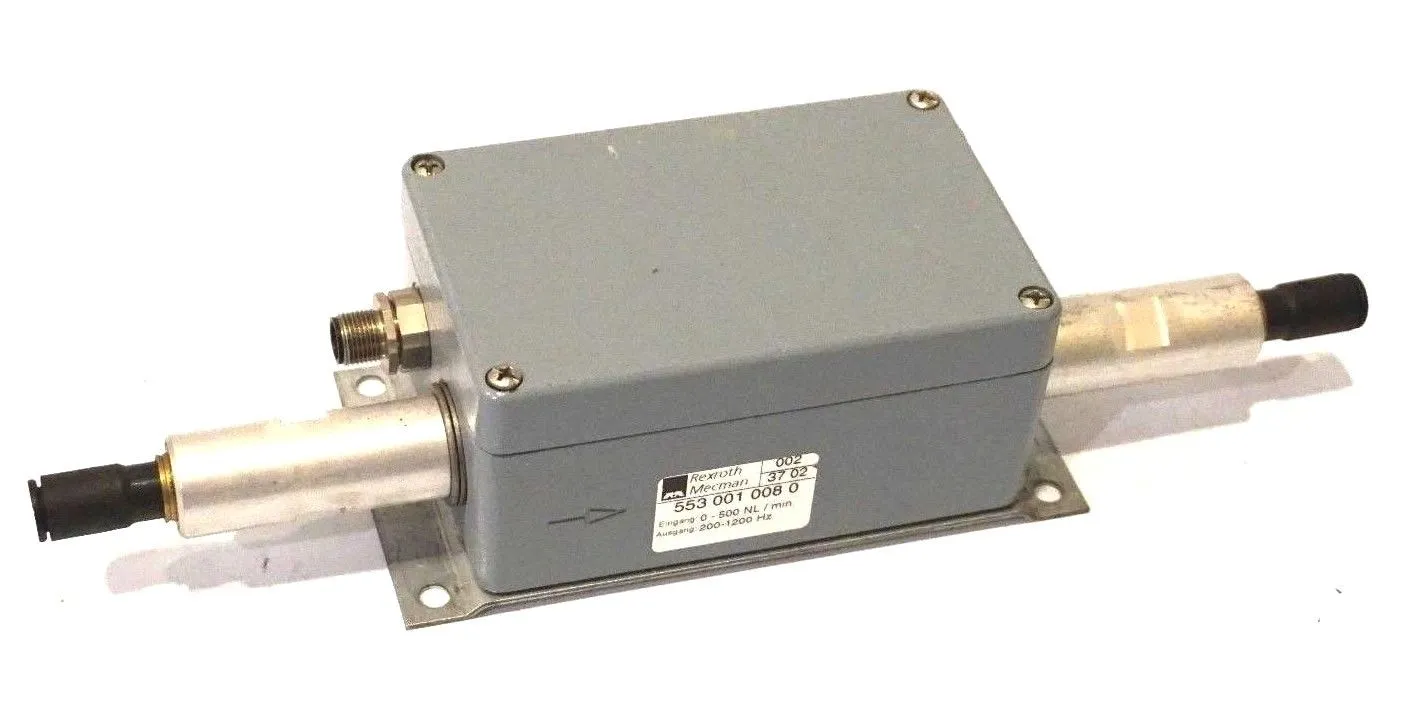 USED REXROTH 553 001 008 0 AIR VOLUME SENSOR 0-500 NL / MIN 200-1200 HZ, 5530010080