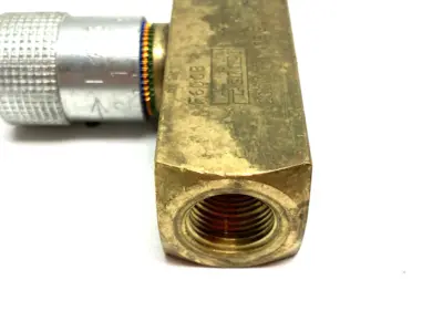 USED PARKER COLORFLOW BRASS IN-LINE FLOW CONTROL VALVE 2000PSI