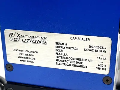 Used R/X Automation Solutions 599-102 Cappers Tamper Evident - Induction Sealers Michigan US | Maverick Industrial Sales #1454022