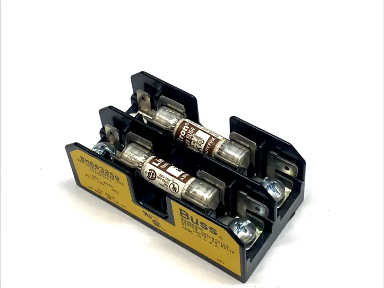 Used BUSSMANN 2-POLE MIDGET FUSE BLOCK 30A 600V MISSING SCREW Nuts & Screws | Maverick Industrial Sales #1098941
